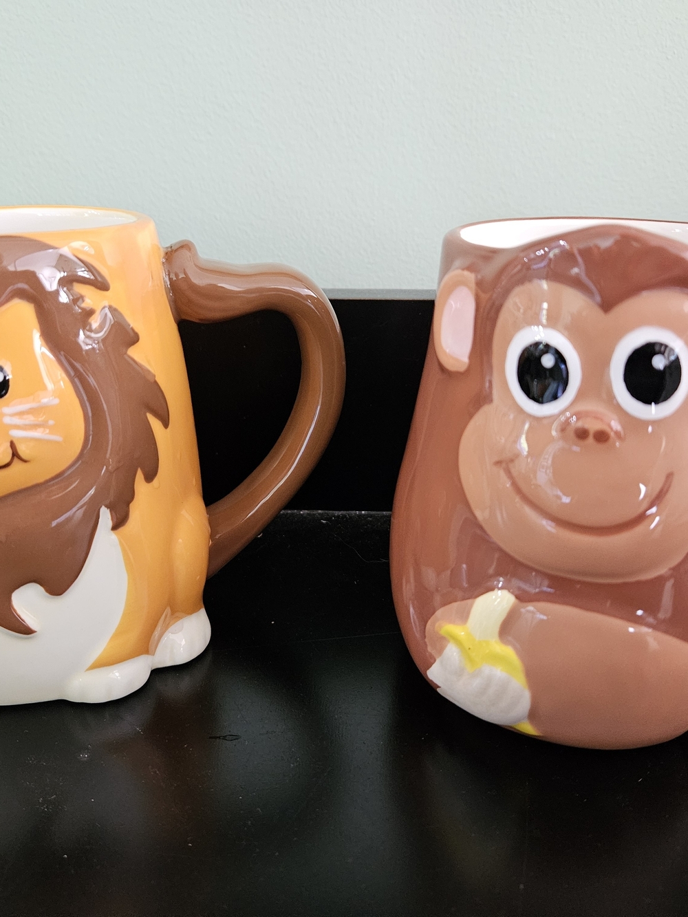 Monkey And Lion Ceramic Mug Set